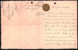 Carta de Julio Argentino Roca a Norberto Quirno Costa del 4 de junio de 1887.