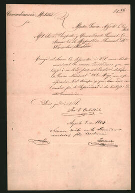 Nota del Comandante Militar de Martín García, José E. Carballido, al Inspector y Comandante General de Armas de la República, General Wenceslao Paunero
