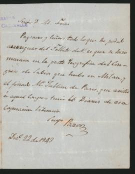 Carta de Vicente Pazos Kanki a M. Frías