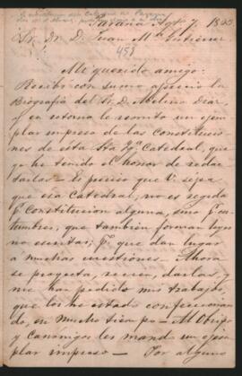 Carta del Capellán Juan José Alvarez, al Doctor Juan María Gutiérrez,