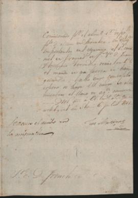 Designación de José Artigas a [...] encargándole el mando interino de las fuerzas de vanguardia del Coronel de granaderos Juan Florencio Terrada