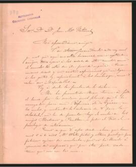 Carta de Prilidiano Pueyrredón a Juan María Gutiérrez,