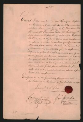 Protocolo y Tratado de Paz entre el Go­bierno Nacional, representado por el Comandante General de la frontera sud, Coronel Francisco Elía y los Caciques Cipriano Catriel, Calfuqui y otros.