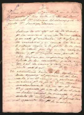 Diario del Coronel comisionado Feliciano Chiclana y su segundo Santiago Lacasa, del viaje realizado entre los indios Ranqueles, y la celebración del parlamento en los toldos de Lienan,