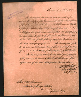 Nota del Agente diplomático de los Estados Unidos de Norteamérica en el Río de la Plata, John M. Forres, al Ministro de Relaciones Exteriores de Buenos Aires, Ber- nardino Rivadavia,