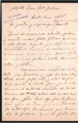 Carta de Miguel Cañé a Juan Masía Gu­tiérrez