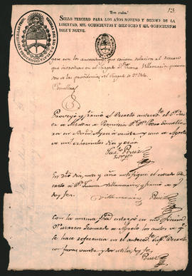 Fragmento de resolución firmada por el Juez de Alzadas de provincia Doctor Pedro Antonio Somellera