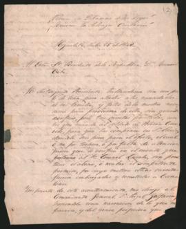 Solicitud del General Francisco Xavier de Viana al Presidente Manuel Oribe,