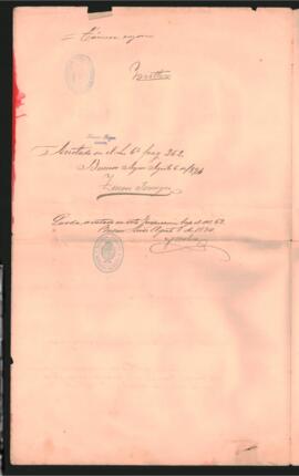 Despacho expedido por el Presidente de la República, Doctor Luis Sáenz Peña, a Pedro Troncoso Vela,