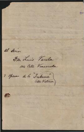 Carta de Wilfrid Lathan a Luis Varela