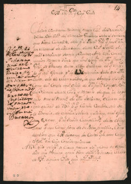 Oficio del Gobernador del Río de la Plata, Francisco de Paula Bucarelli y Ursúa