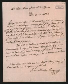 Carta de Juan Facundo Quiroga a Juan Manuel de Rosas