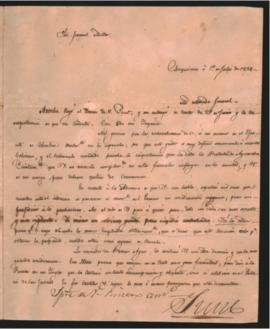 Carta del Mariscal Antonio José de Sucre al General Guillermo Miller, agradeciéndole sus felicitaciones por su ascenso en el Ejército de Colombia.