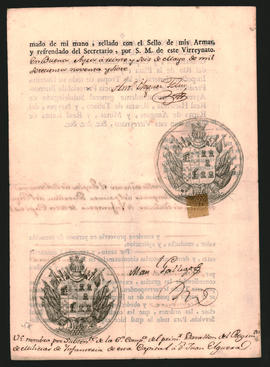 Pasaporte extendido por el Gobernador de Montevideo, Antonio Olaguer Feliú
