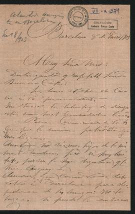 Carta de Blanca García a Norberto Quirno Costa.