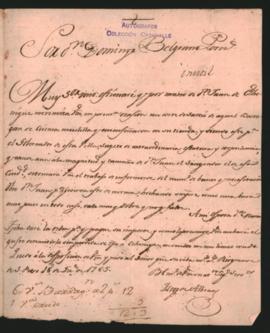 Carta de Diego de Alvear a Domingo Belgrano Pérez