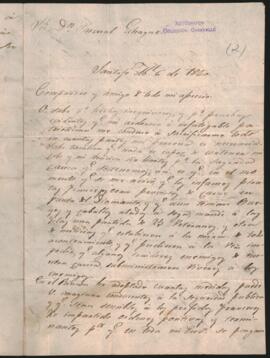 Carta de Juan Pablo López a Pascual Echagüe, comunicando las providencias tomadas para que los franceses no se abastezcan de carne